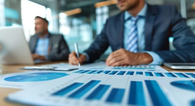 Reunión De Empresarios Para Hablar De Resultados En Su Empresa. Concepto De Negocio.